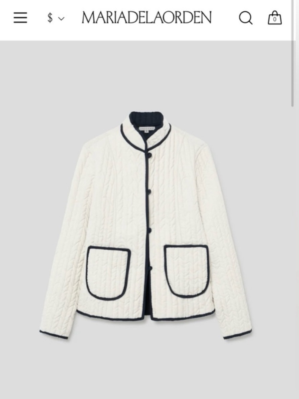 Maria De La Orden Fittonia Jacket Cream & Navy
